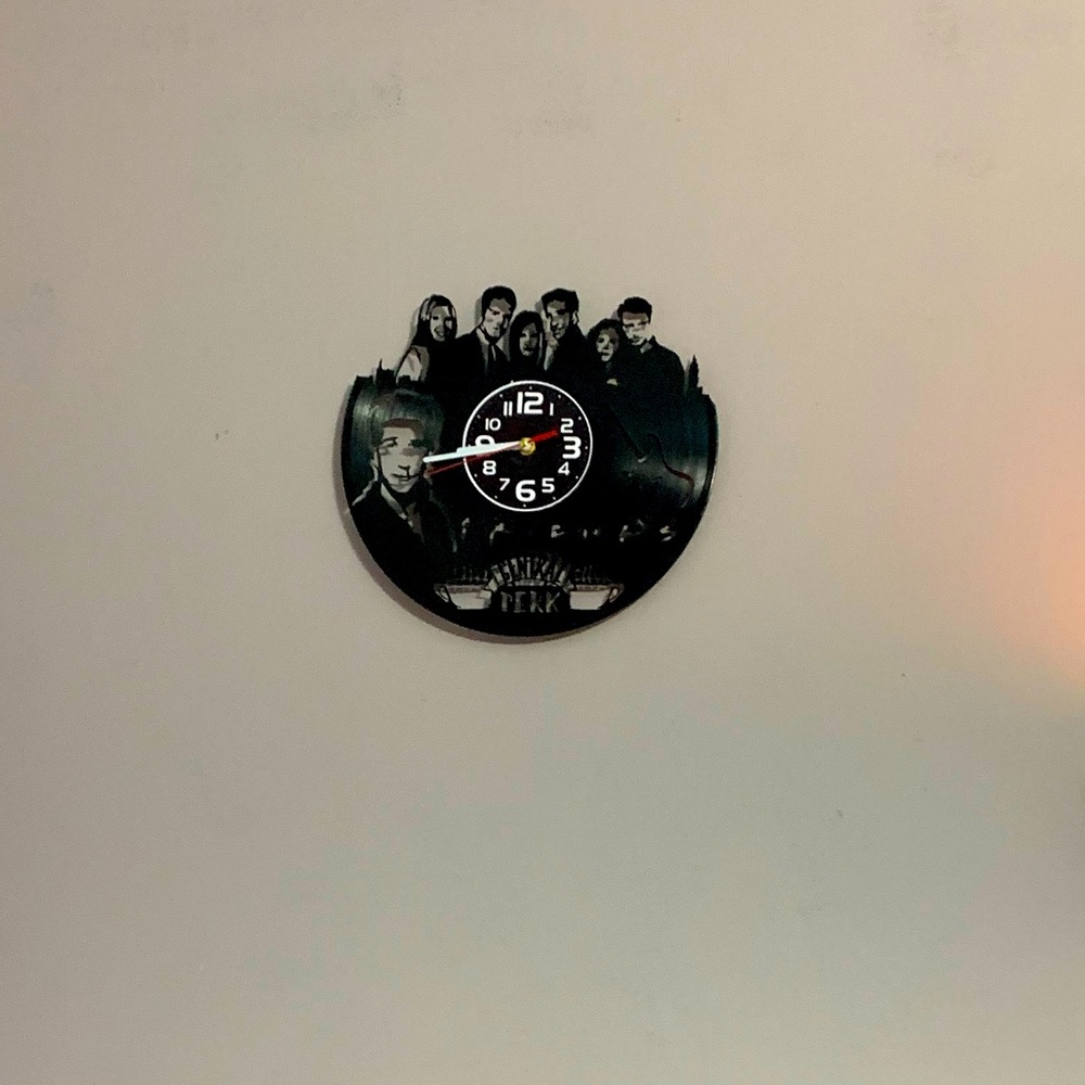 Friends vinyl cut clock.